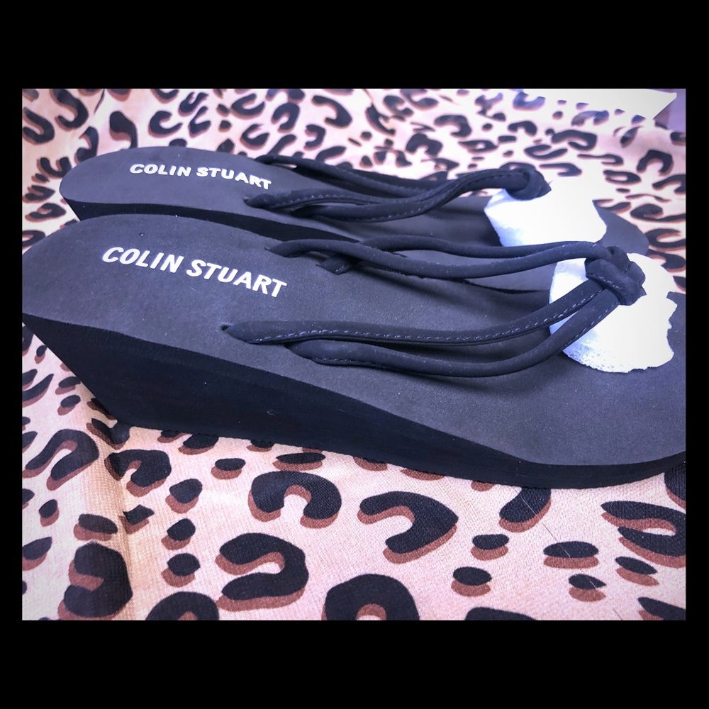 Black wedge sandal by Colin Stuart